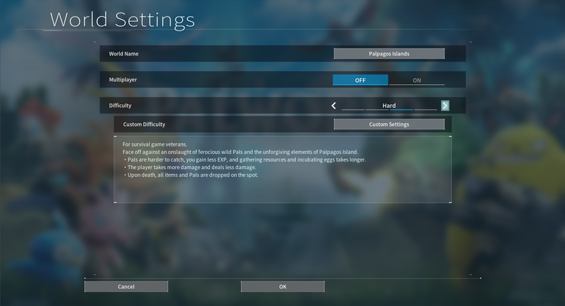 Palworld Hard Difficulty