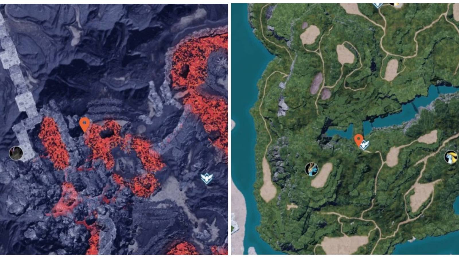 Two mineshaft locations side by side
