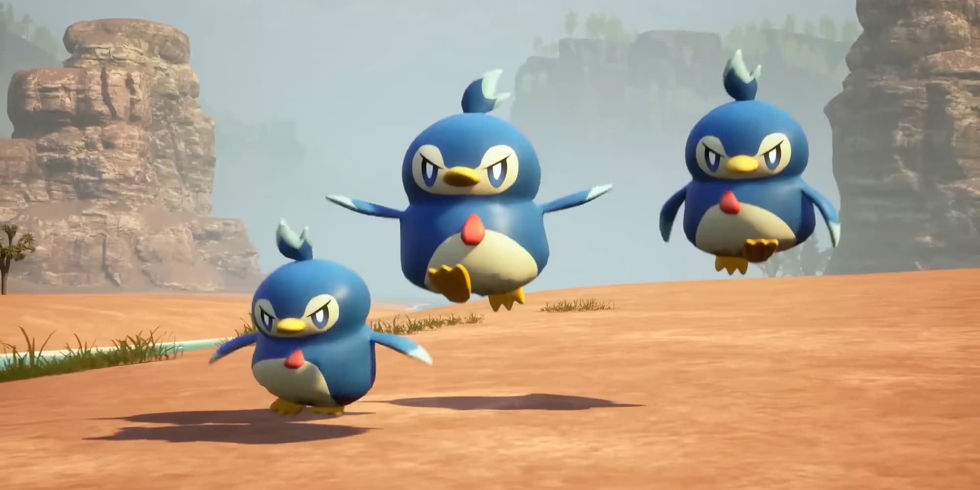 A trio of Pengullets in Palworld