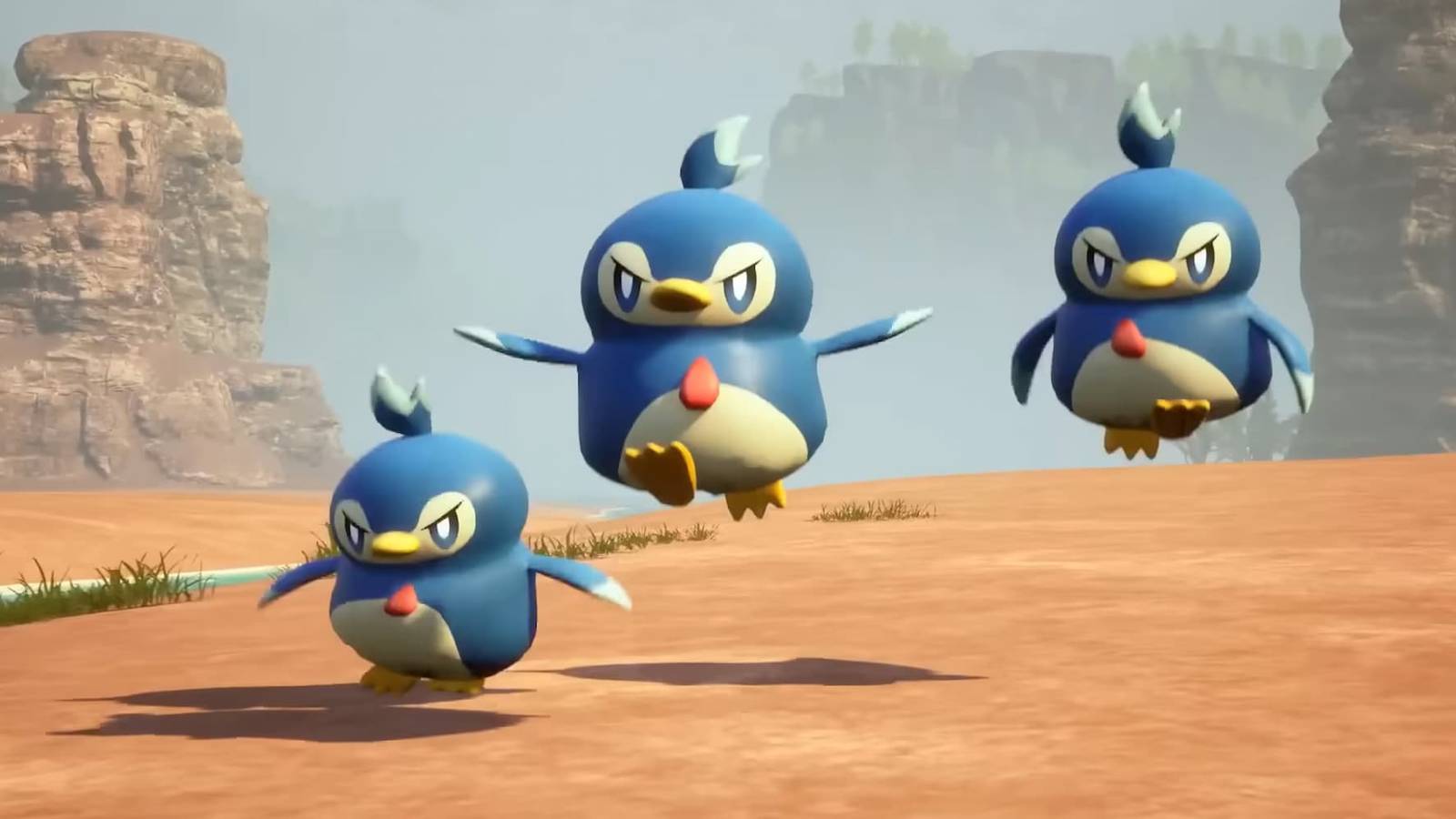 A trio of Pengullets in Palworld