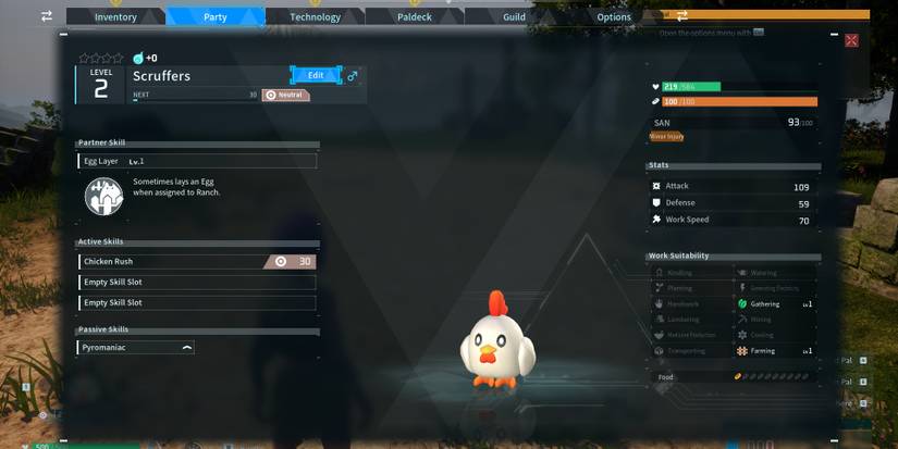 Image of a Chikipi that has been renamed in Palworld