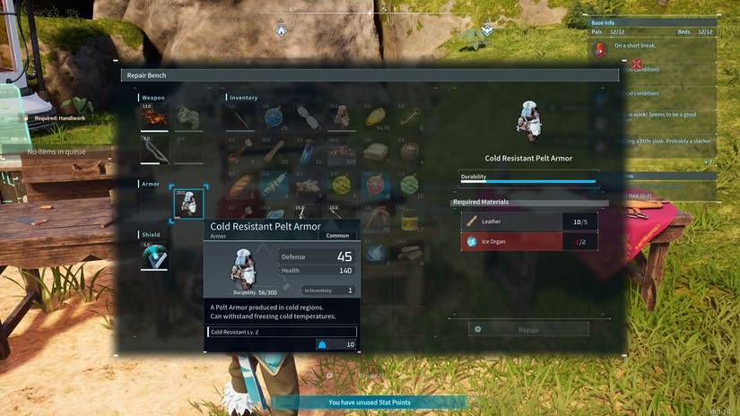 palworld repair armor