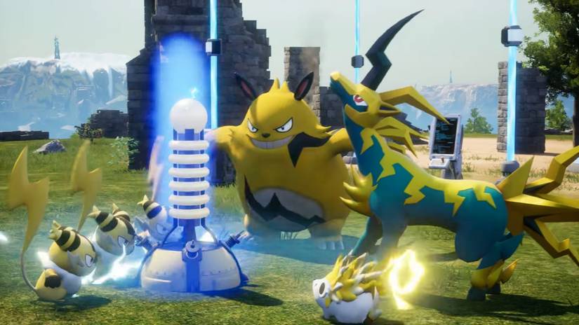 A group of Electric Pals in Palworld