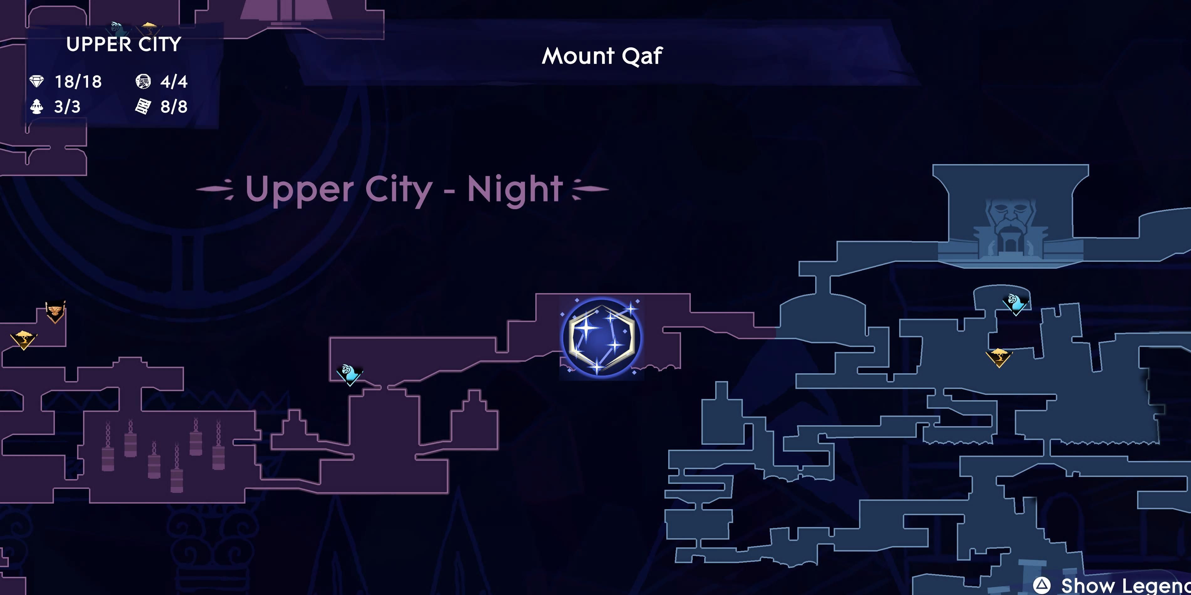 Prince or Persia: The Lost Crown - Four Celestial Guardian Location In Upper City Night