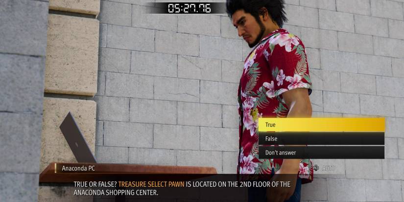 Like a Dragon: Infinite Wealth - Anaconda Escape Quiz 1 Answer Walkthrough