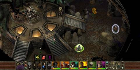 Exploring dark dungeon in Planescape Torment.