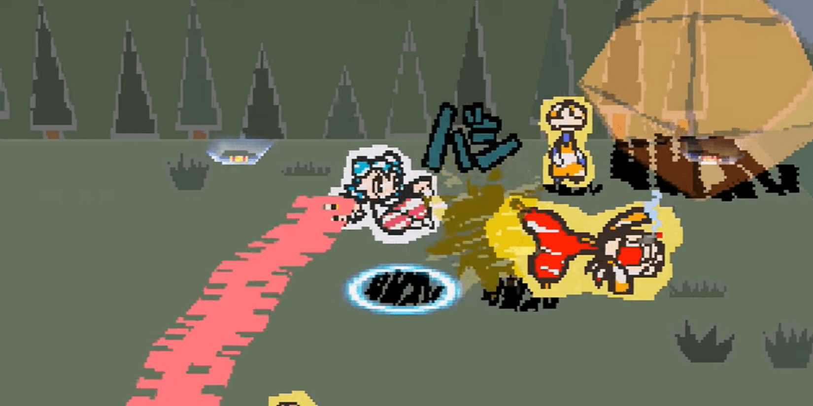 Playing a match in Rakugaki Showtime