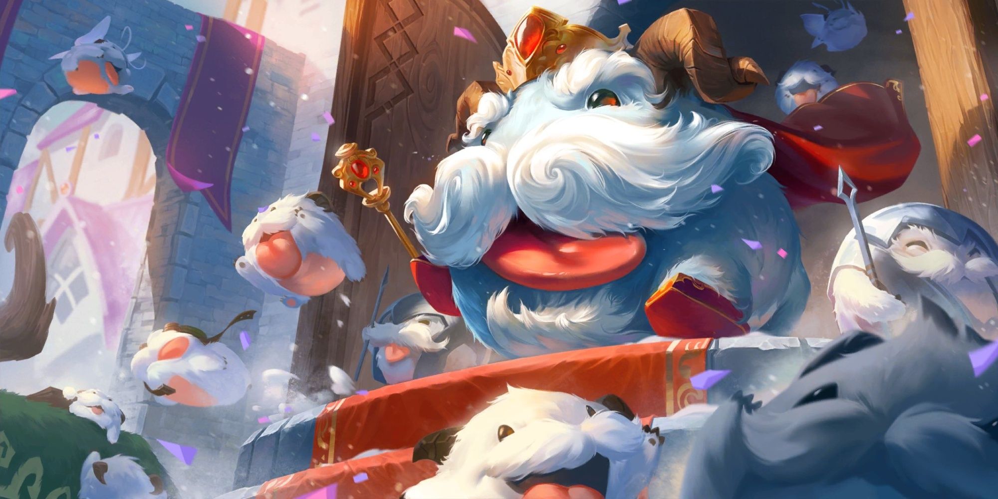 Level 2 art of the Poro King from Legends of Runeterra