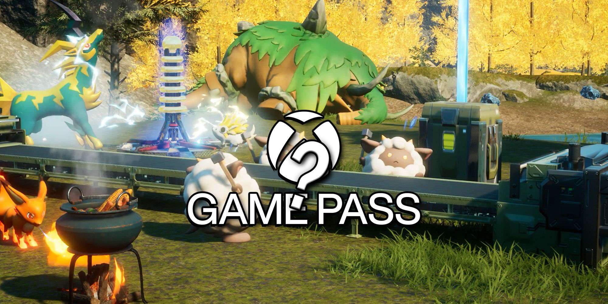 Presskit Screenshot Of Palworld With Xbox Game Pass Logo On Top