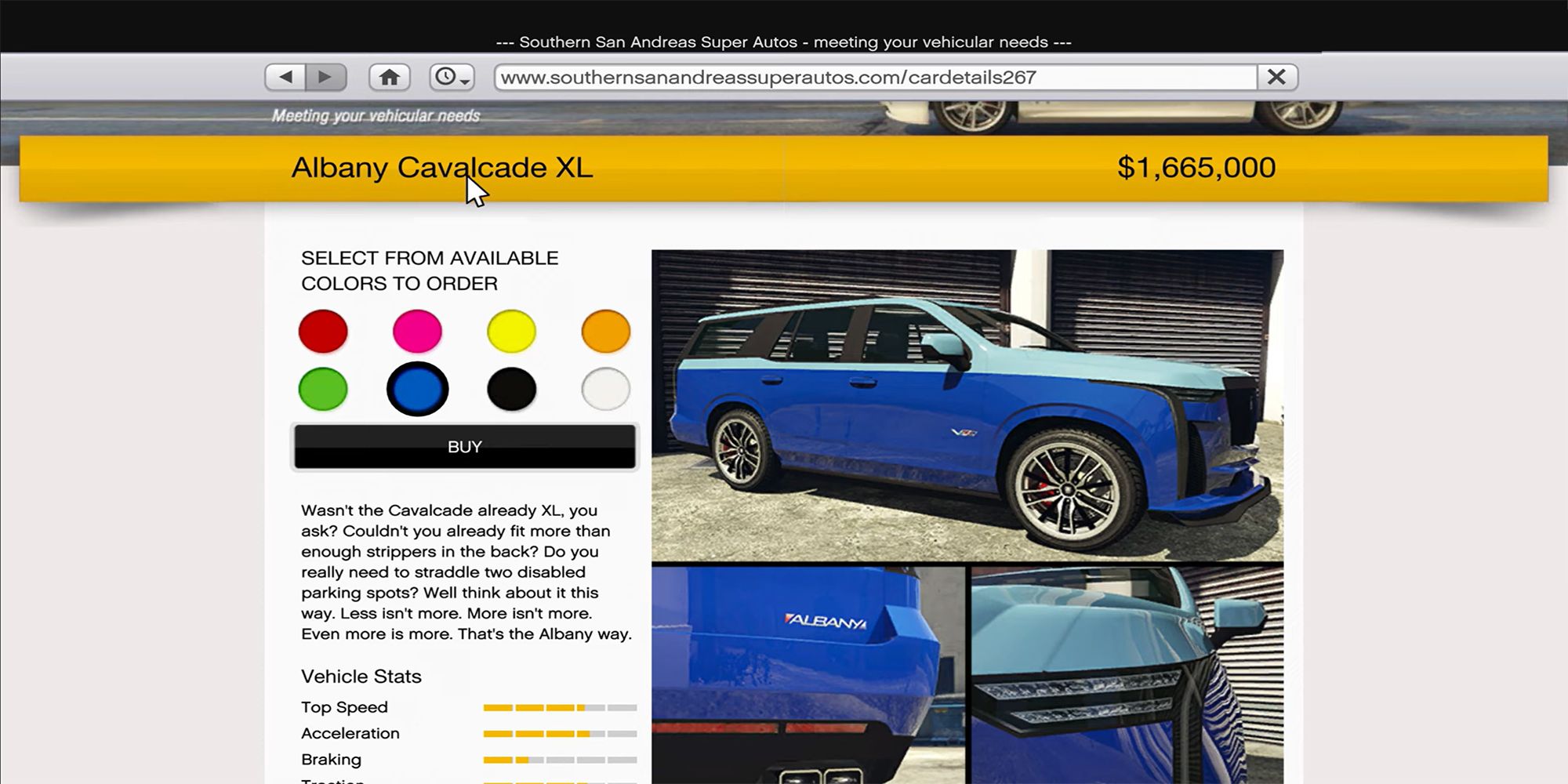 GTA Online: Albany Cavalcade XL Price and Performance - Southern San Andreas Super Autos