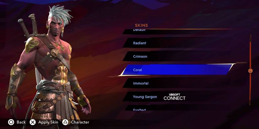 The Coral Skin in the skin select screen of Prince Of Persia: The Lost Crown