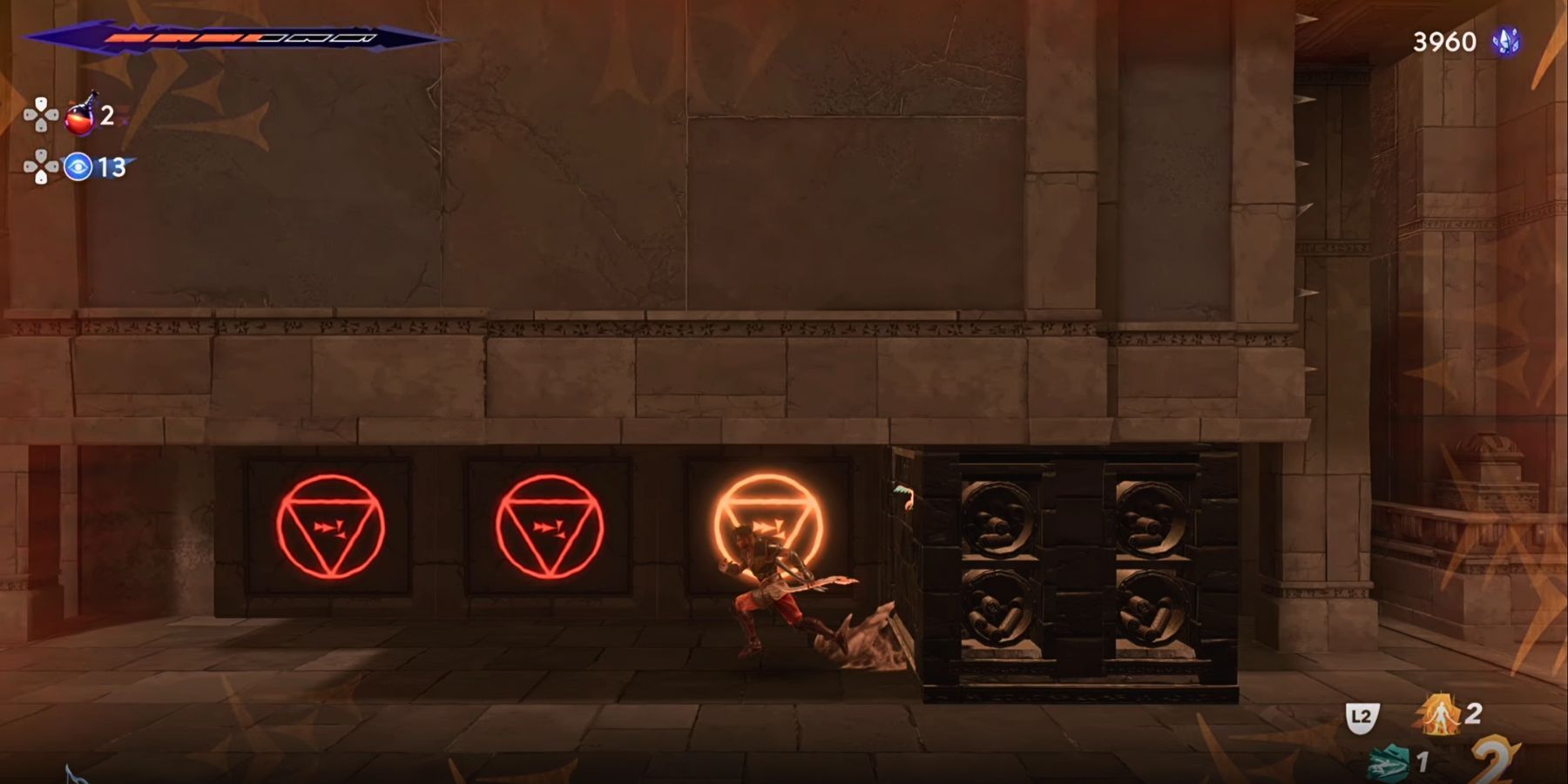 the smashing cubes in the sacred archives in the lost crown.