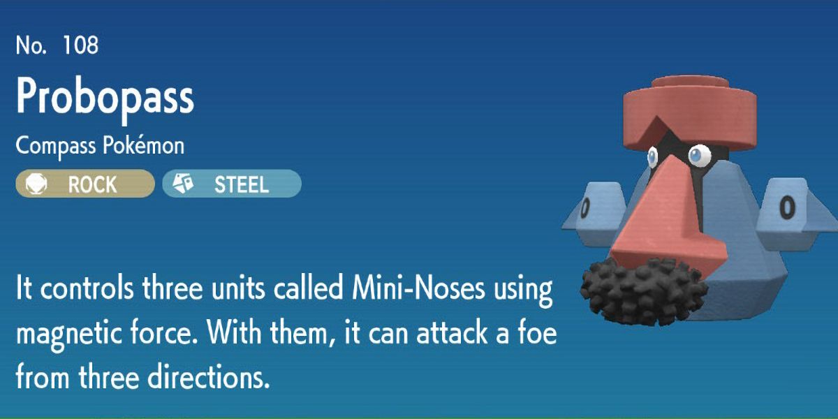 PROBOPASS - Despite numerous fan creations, blatantly feminine versions of existing Pokemon are scarcer than their counterparts