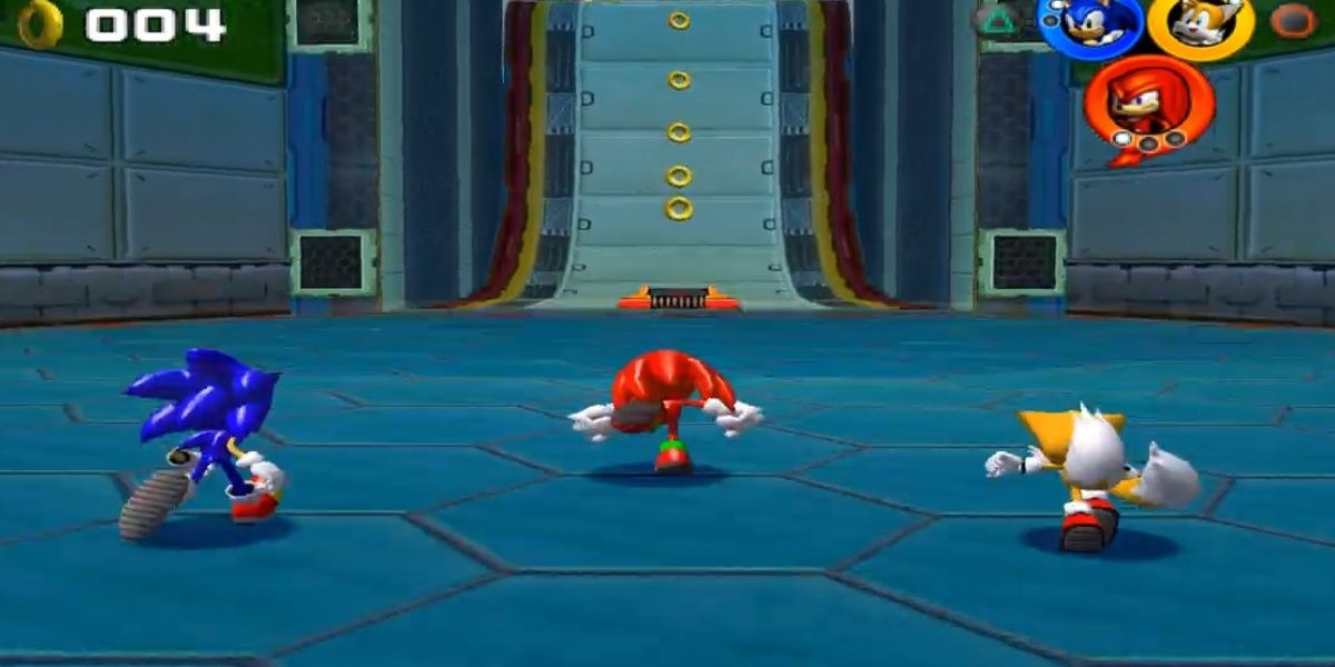 team sonic rushing through a stage in sonic heroes