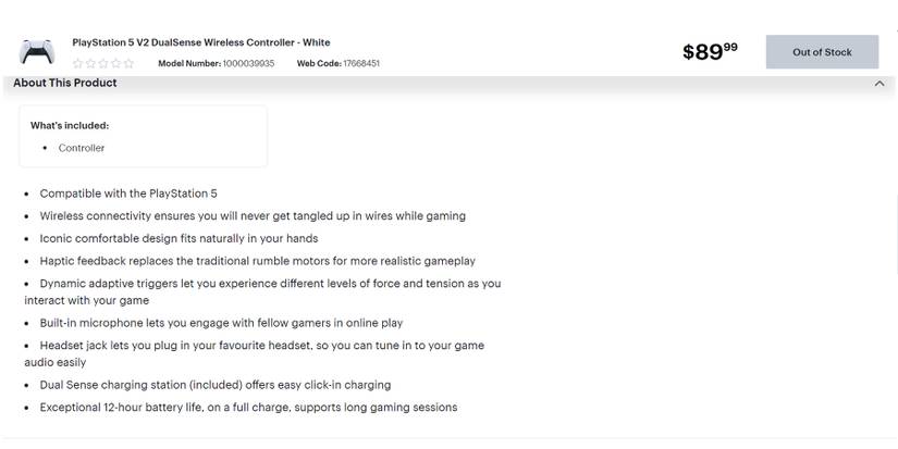 ps5 dualsense v2 best buy canada listing