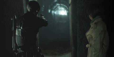 leon and ada heading into the sewers