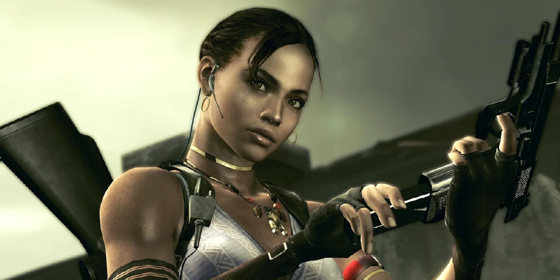 resident evil 5 sheva alomar reloading pistol