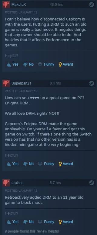resident evil revelations negative steam reviews