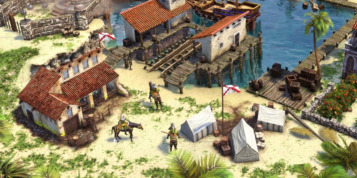 overhead battle screen from age of empires 3