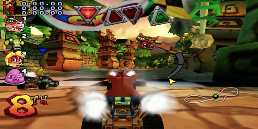 Crash charging up his car at the start of a race 