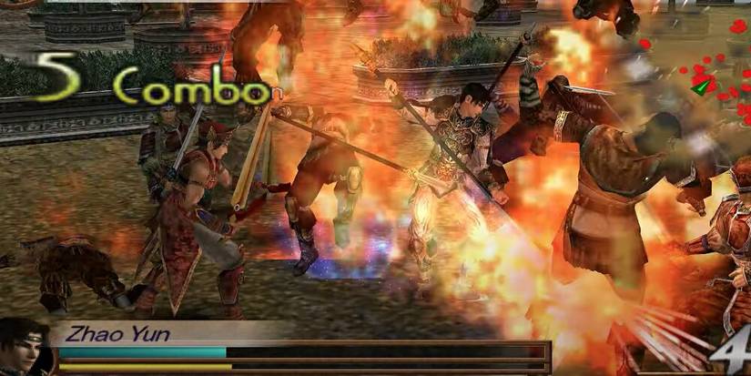 Zhao Fun unleashing a fiery attack in Dynasty Warriors 3