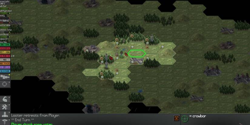 Player scavenging resources around them in NEO Scavenger 