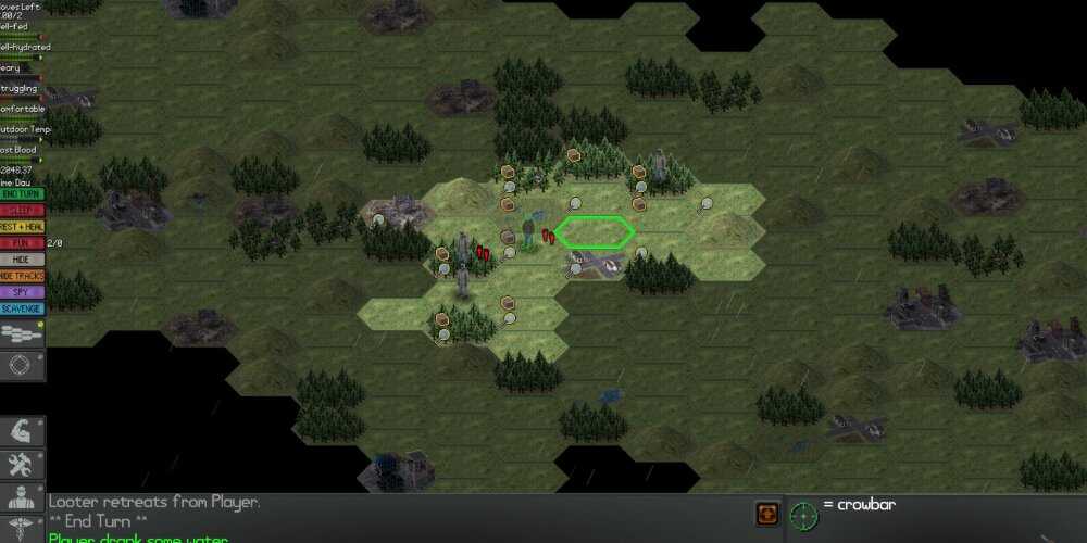 Player scavenging resources around them in NEO Scavenger