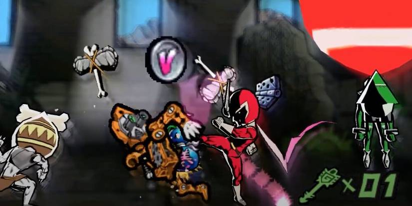 Viewtiful Joe attacking multiple enemies
