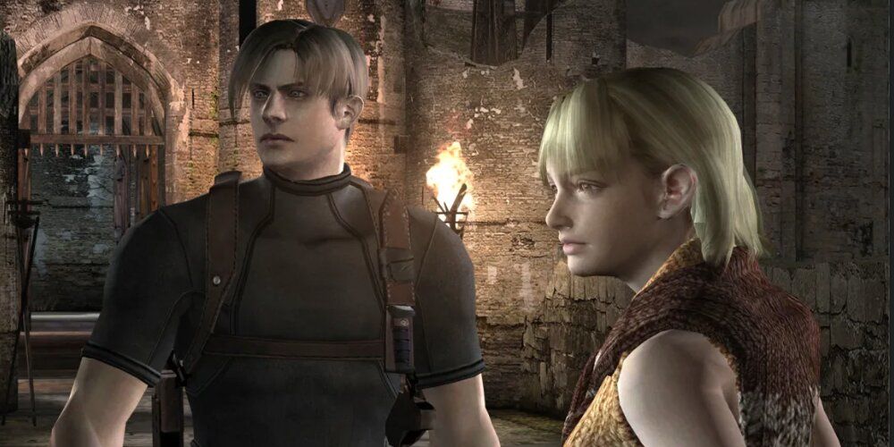 Leon and Ashley in the castle 