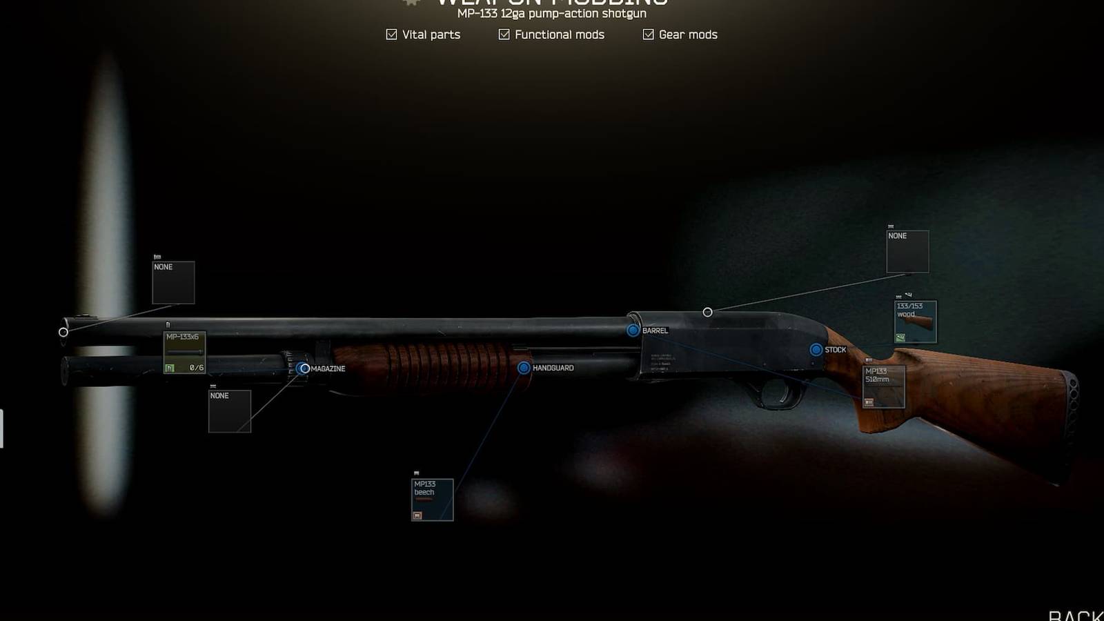 MP-133 shotgun for Gunsmith 1 in Escape From Tarkov