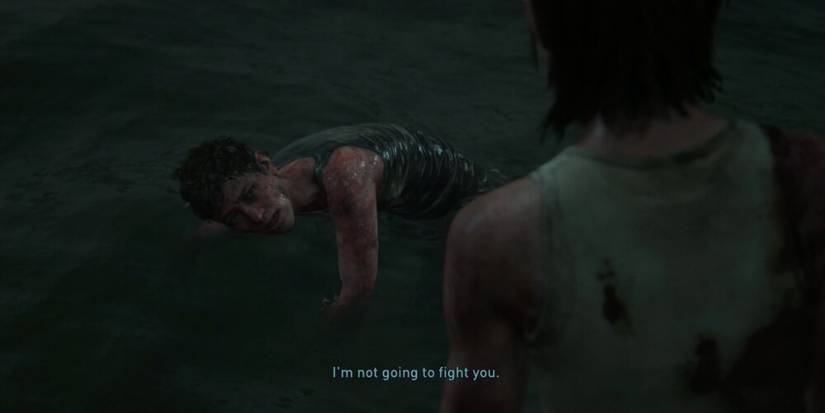 Abby speaking to Ellie while weakened 