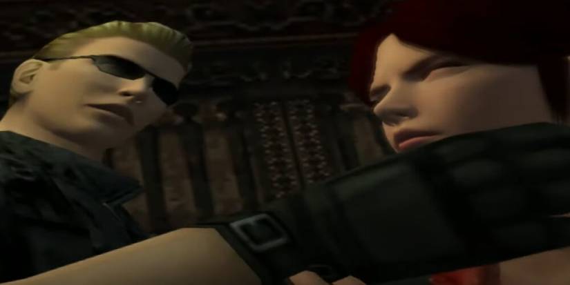 Wesker grabbing Claire 