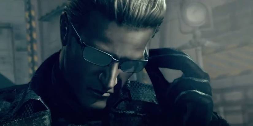Albert Wesker adjusting his glasses 