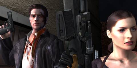 Max Payne 2 -Max and Mona holding guns