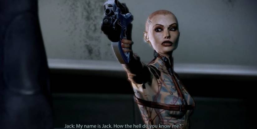 Jack aiming a gun at a stranger 