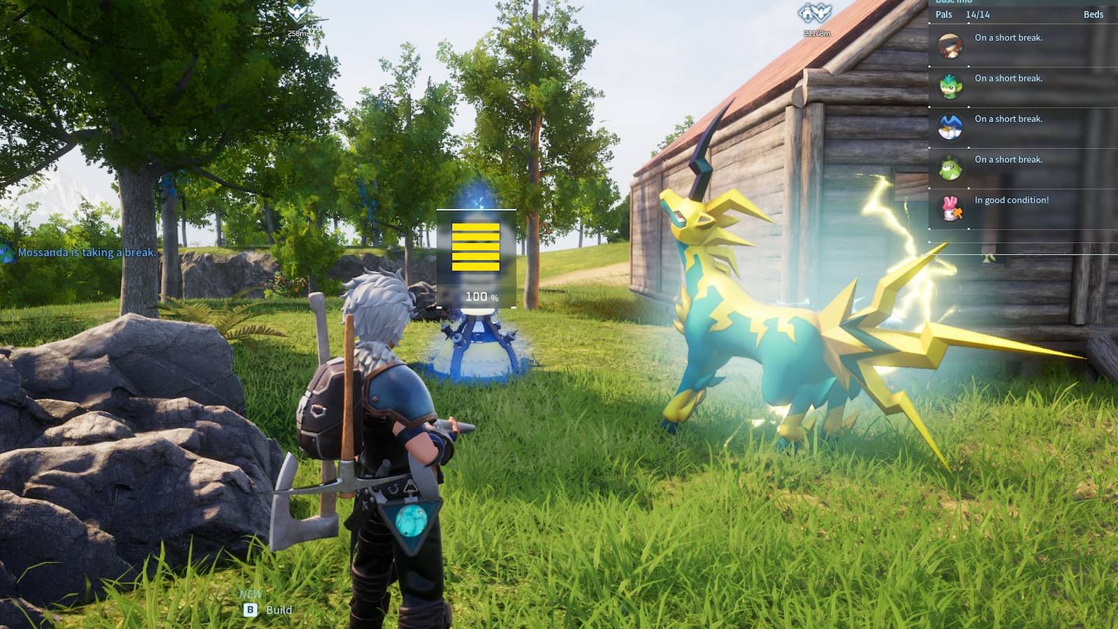 Univolt charging a base generator in Palworld