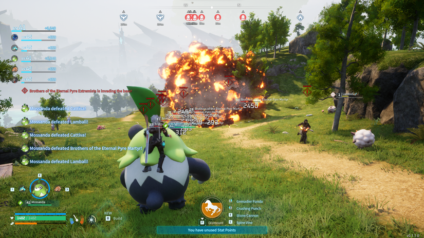 Mossanda's grenade launcher attack in Palworld