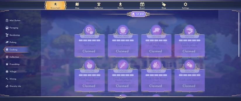 Cooking tasks in Disney Dreamlight Valley