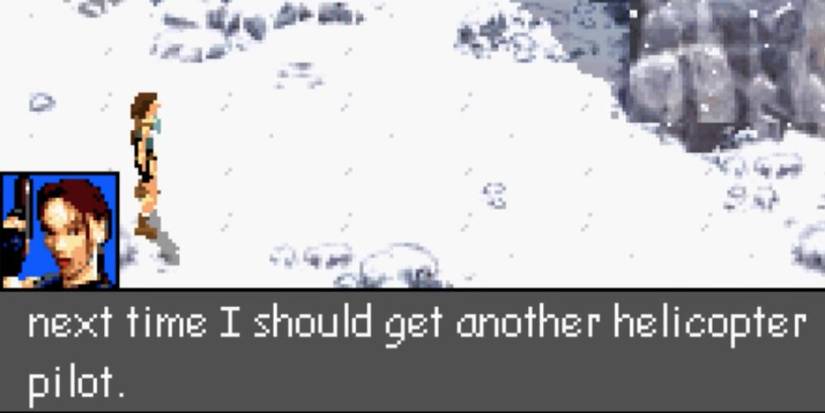 Lara complaining about not having a pilot 