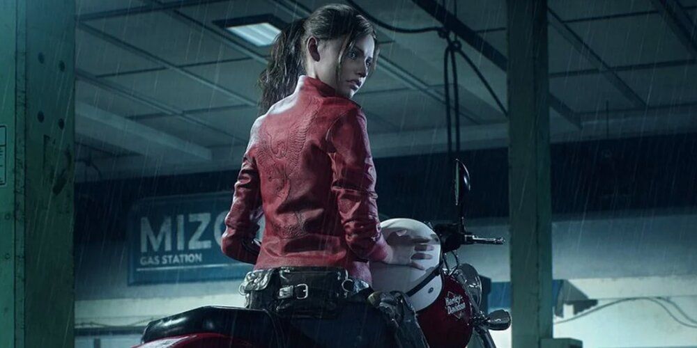 Claire on a motorbike 