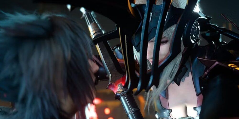 Noctis clashing sword with Aranea 