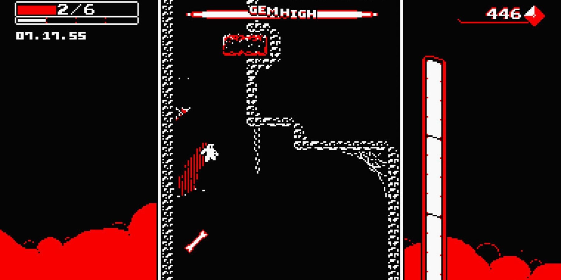 screenshot of gameplay of Downwell