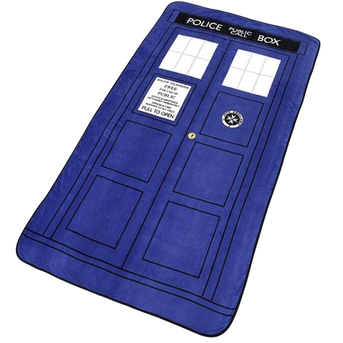 A Doctor Who TARDIS blanket