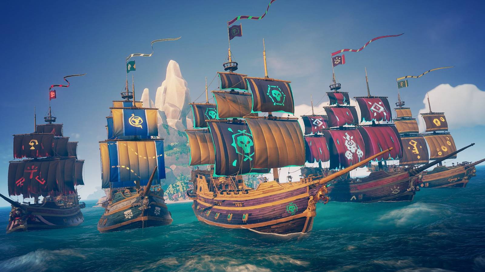 sea of thieves five ships sailing