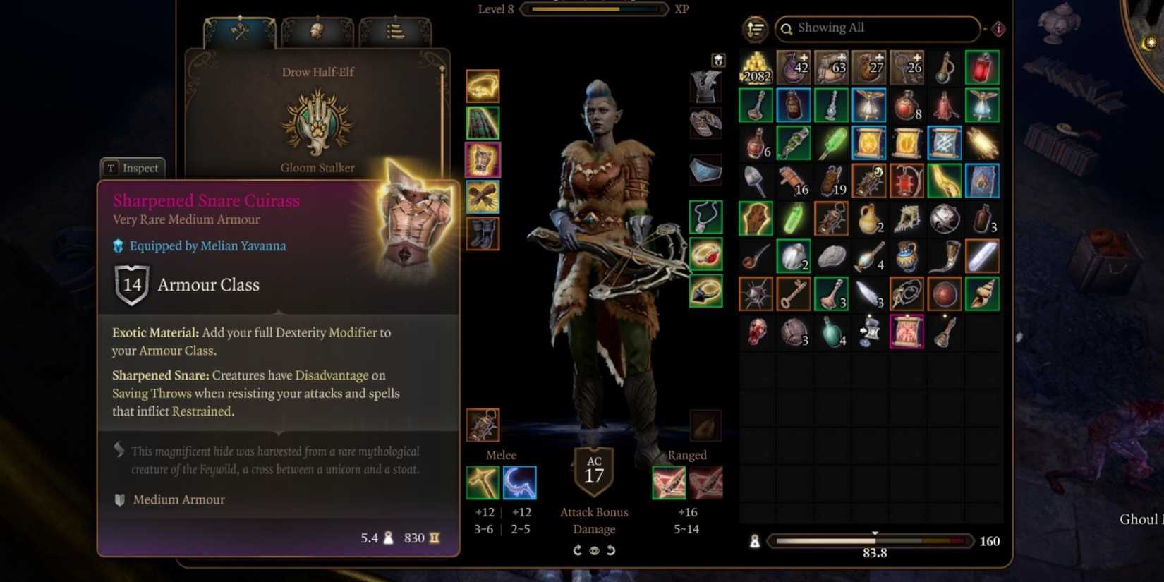 sharpened snare cuirass medium armor bg3