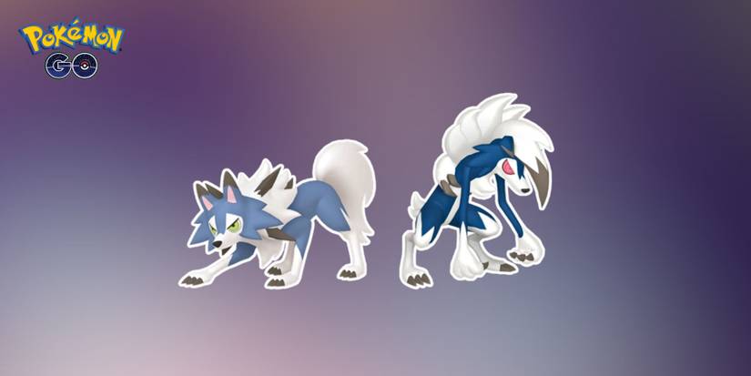 Shiny Midday Lycanroc and Shiny Midnight Lycanroc in Pokemon GO