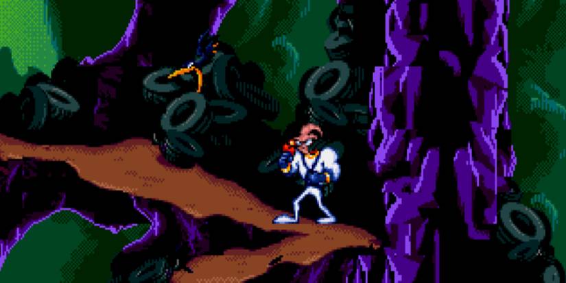 Shooting crows in Earthworm Jim