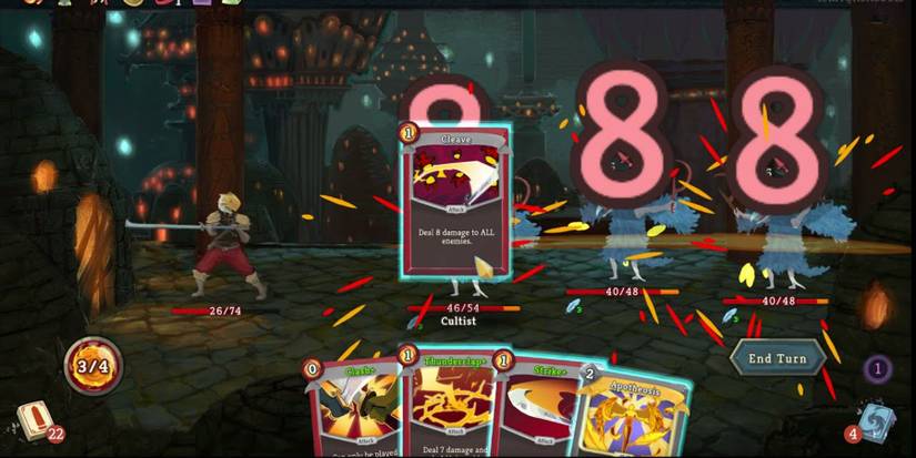 a player using Cleave to damage multiple enemies