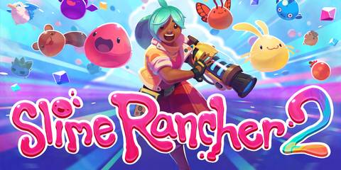 Slime Rancher 2 logo with key art