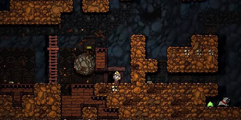 A gameplay screenshot from Spelunky